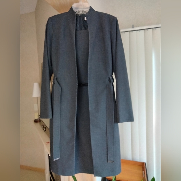 2-Piece Sheath Dress with Long Jacket by CALVIN KLEIN Pewter - Picture 2 of 15